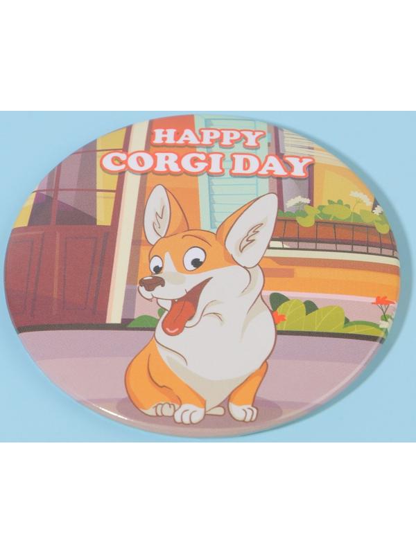 Зеркало «Корги», d = 7 см, разноцветное