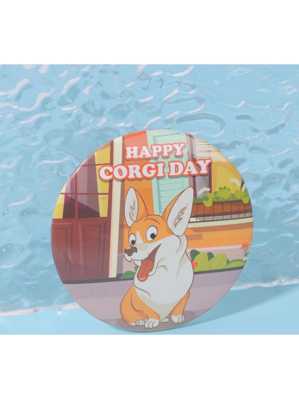 Зеркало «Корги», d = 7 см, разноцветное