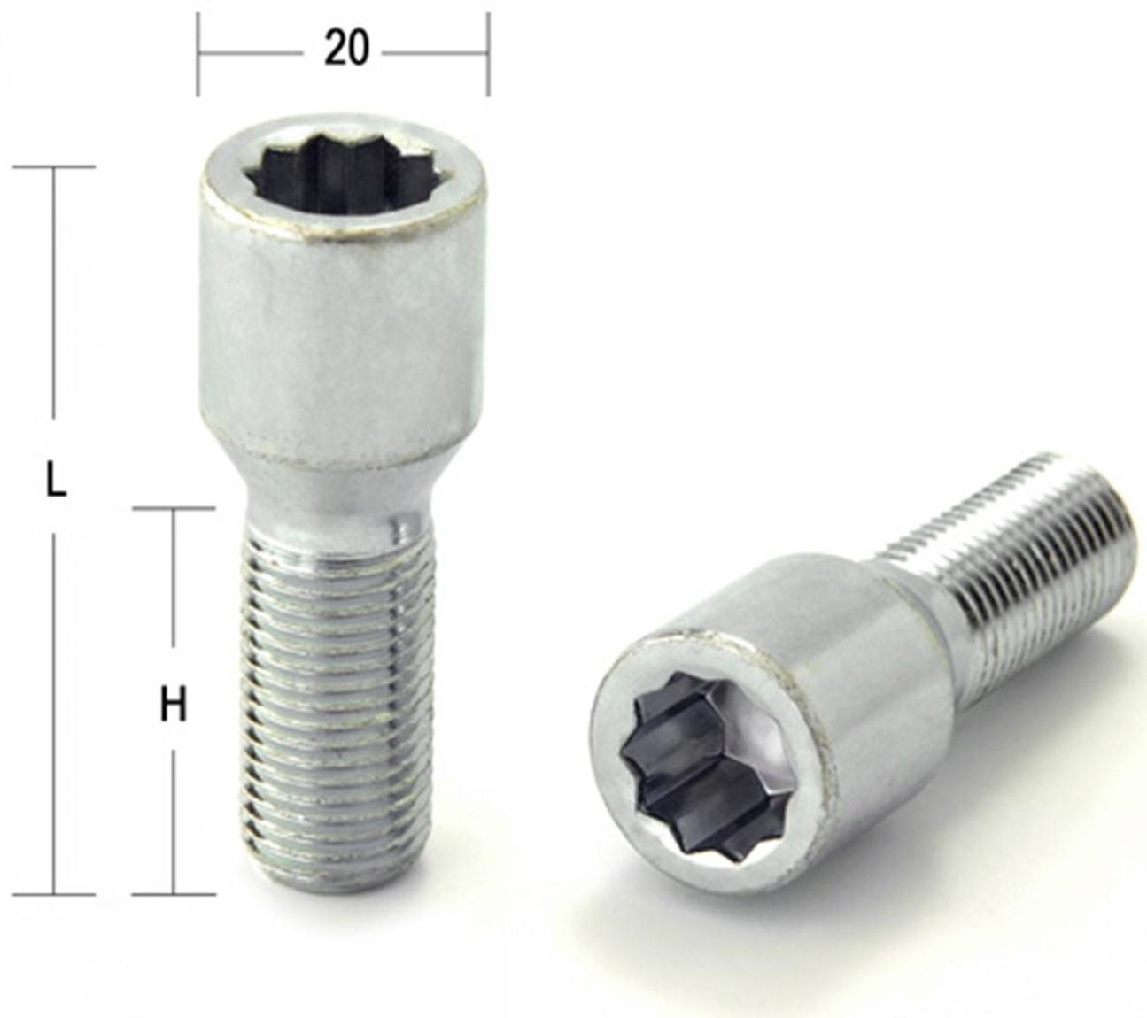 Болт M14x1,5, 58/30, под многогранник, спец. внутр, цинк