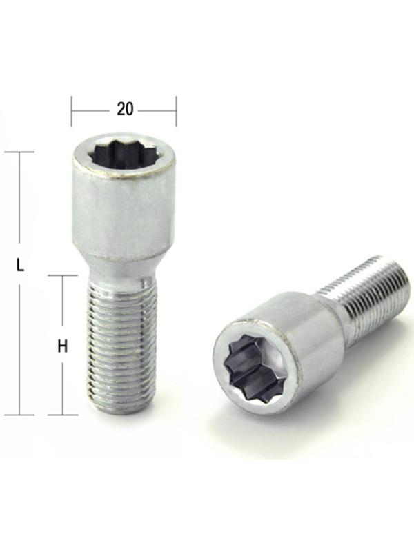 Болт M14x1,5, 58/30, под многогранник, спец. внутр, цинк