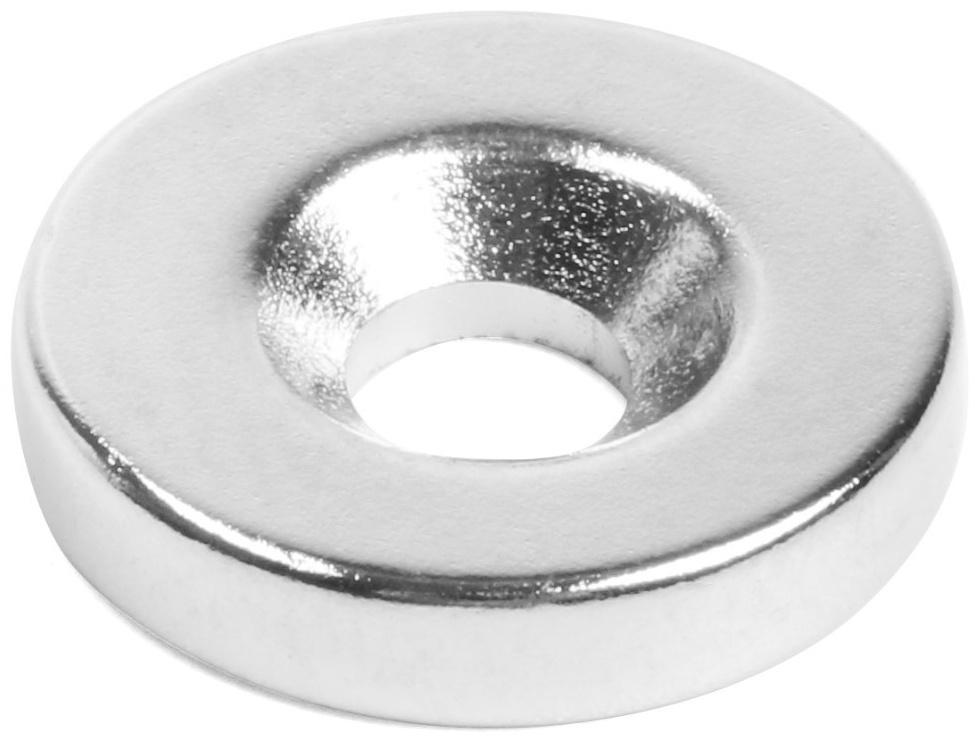 Магнит 15 мм с отверстием, цвет никель