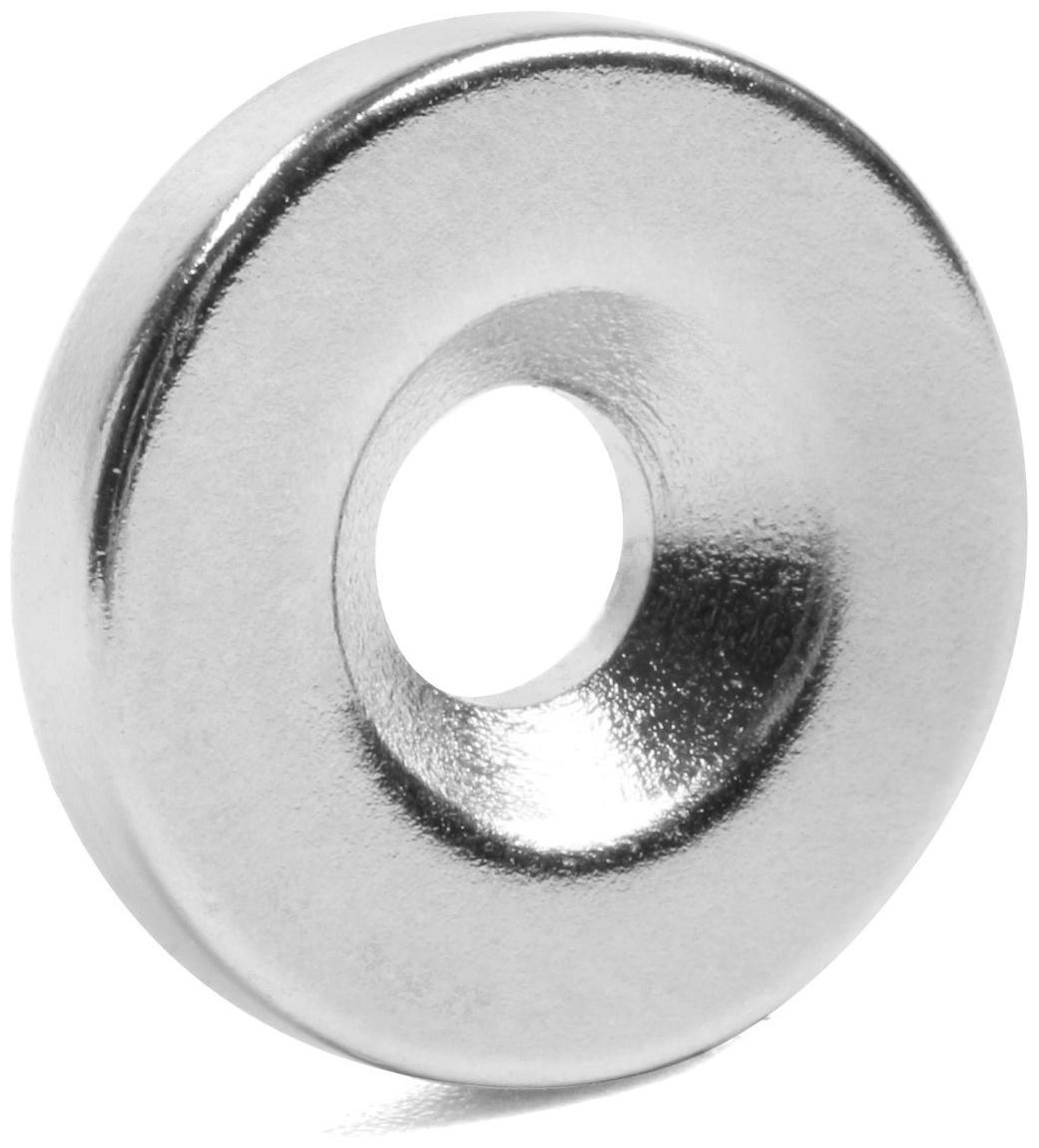Магнит 15 мм с отверстием, цвет никель