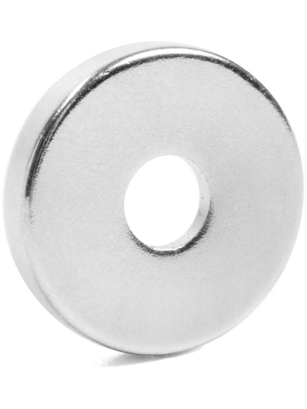 Магнит 15 мм с отверстием, цвет никель