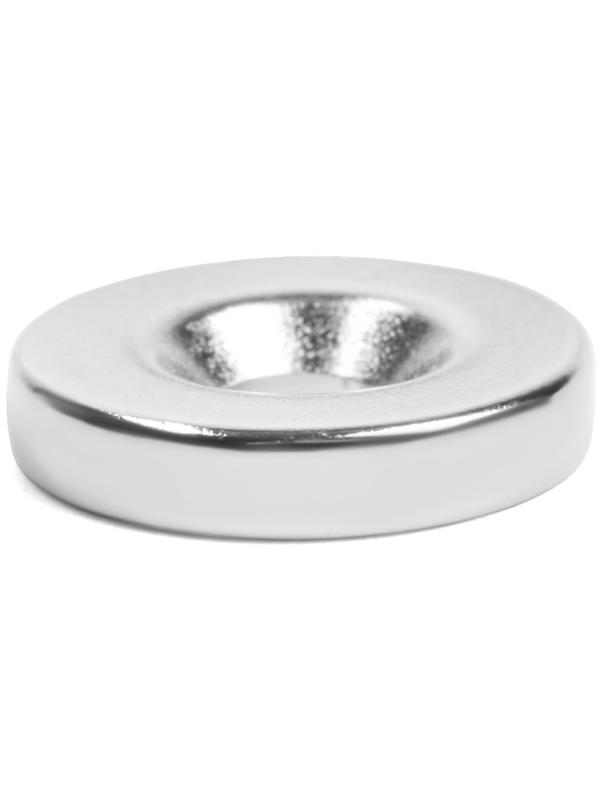 Магнит 15 мм с отверстием, цвет никель