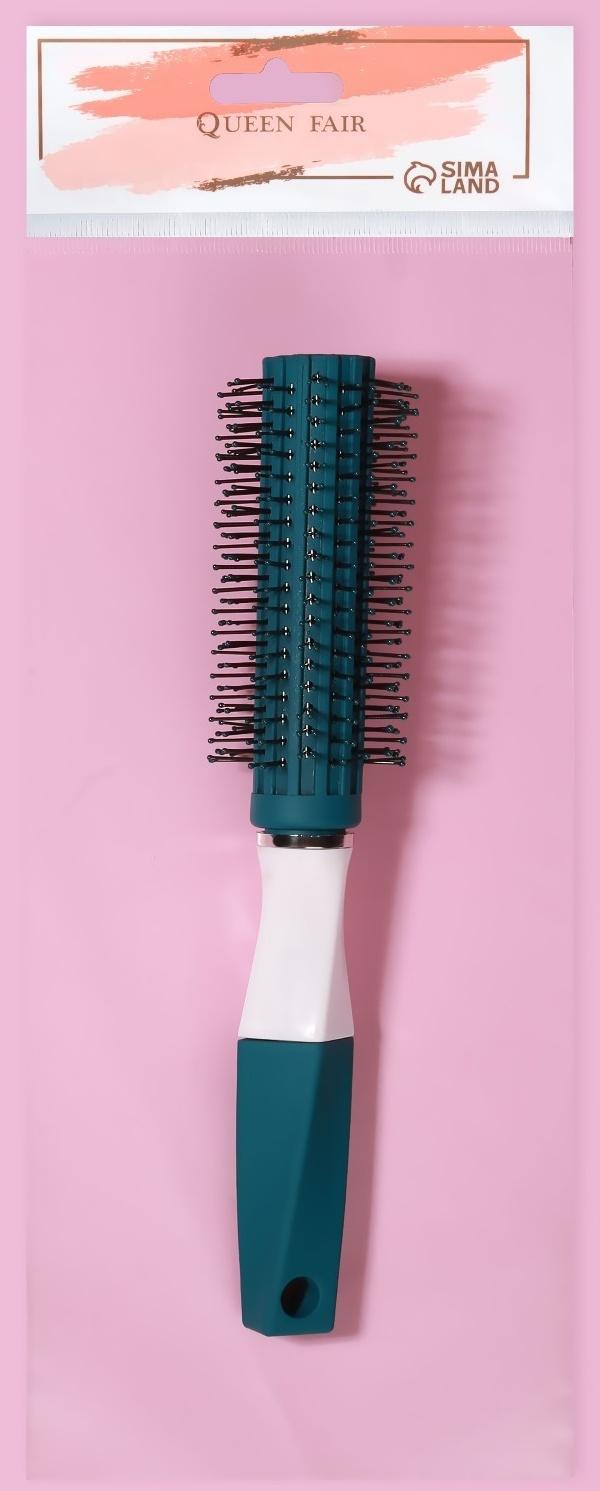 Брашинг, прорезиненная ручка, d = 1,8/4 × 22,5 см, цвет зелёный/белый