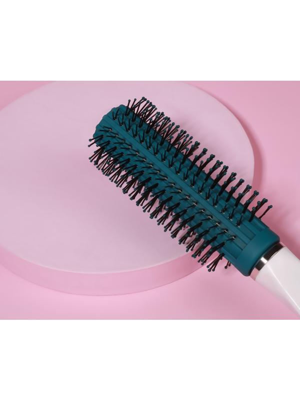 Брашинг, прорезиненная ручка, d = 1,8/4 × 22,5 см, цвет зелёный/белый