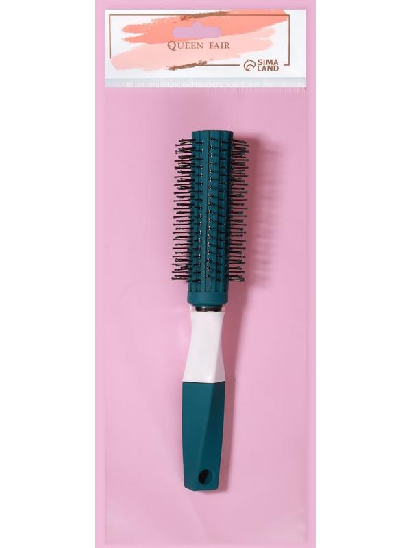 Брашинг, прорезиненная ручка, d = 1,8/4 × 22,5 см, цвет зелёный/белый