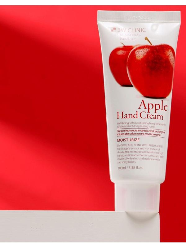 Увлажняющий крем для рук с экстрактом яблока 3W CLINIC Moisturizing Apple Hand Cream, 100 мл