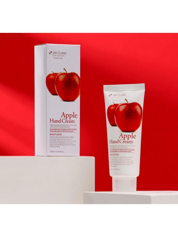 Увлажняющий крем для рук с экстрактом яблока 3W CLINIC Moisturizing Apple Hand Cream, 100 мл