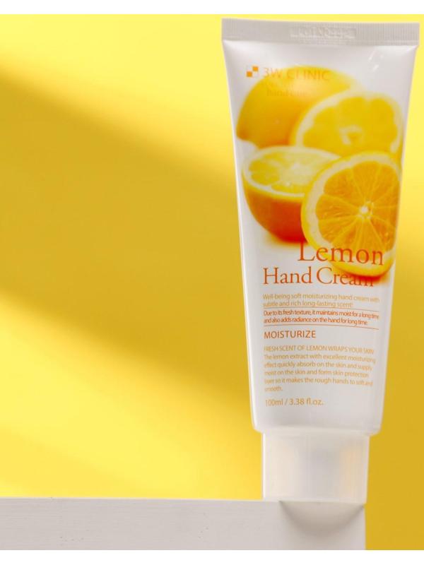 Увлажняющий крем для рук с экстрактом лимона 3W CLINIC Moisturizing Lemon Hand Cream, 100 мл