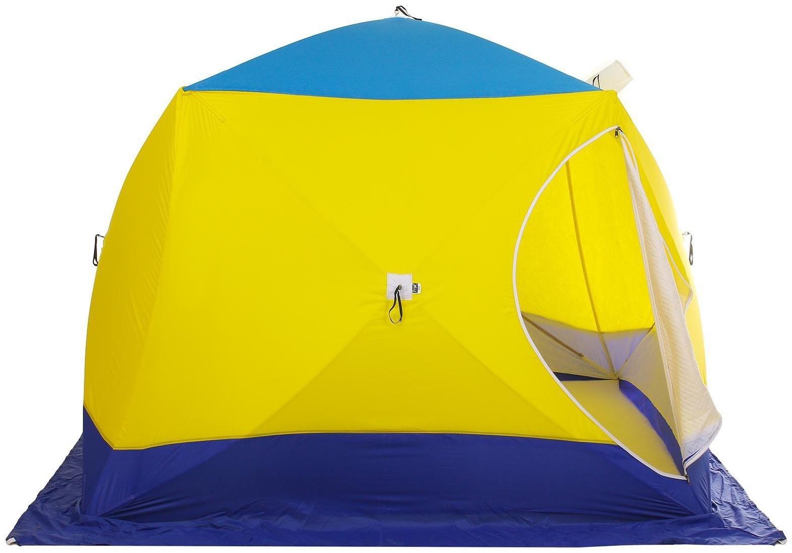 Палатка зимняя «СТЭК» КУБ 4-местная, трёхслойная, дышащая ДМ