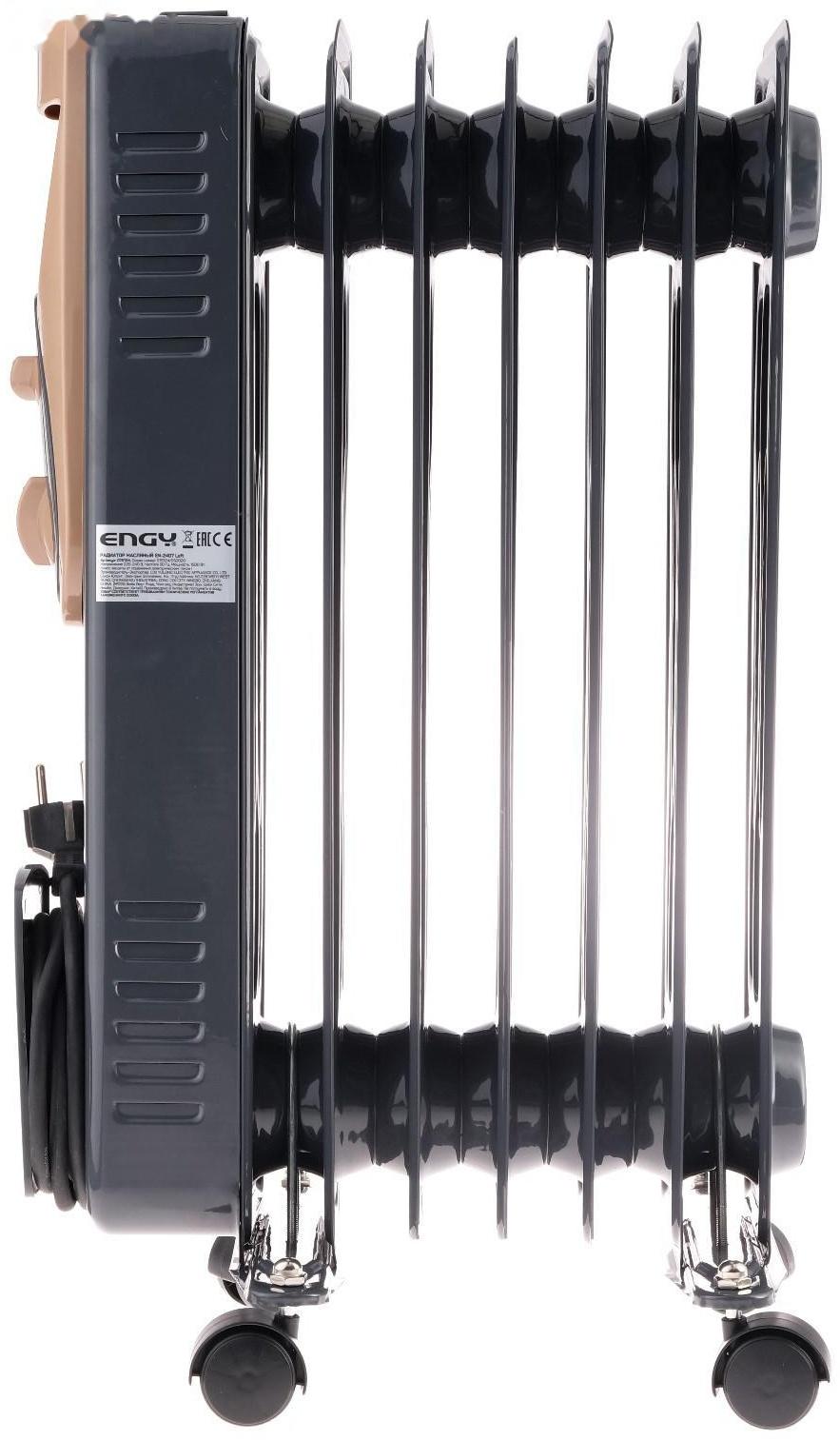 Обогреватель ENGY EN-2407 Loft, масляный, 1500 Вт, 7 секций, 15 м², чёрный