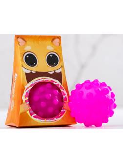 Развивающий тактильный мячик «Рыжий монстрик», с пищалкой, 1 шт, Крошка Я