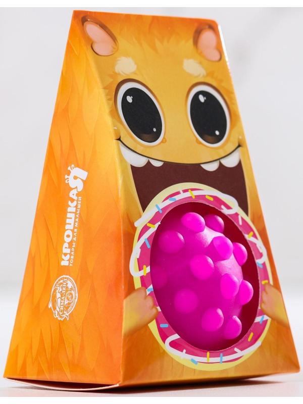 Развивающий тактильный мячик «Рыжий монстрик», с пищалкой, 1 шт, Крошка Я