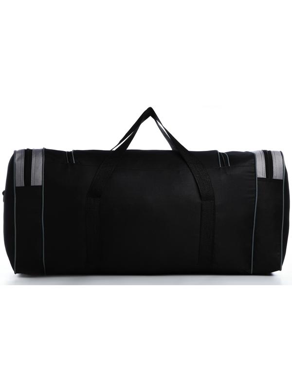 Сумка спортивная, 3 отдела на молниях, наружный карман, длинный ремень, цвет чёрный/серый