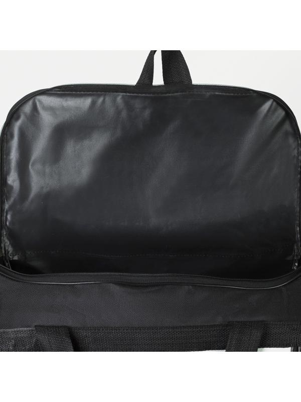 Сумка спортивная, 3 отдела на молниях, наружный карман, длинный ремень, цвет чёрный/серый