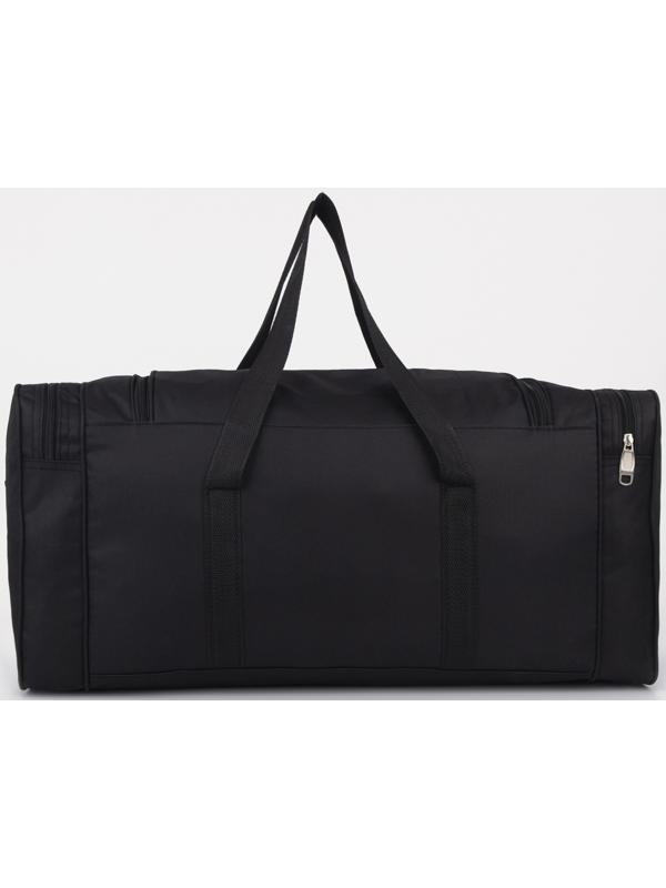 Сумка спортивная, 3 отдела на молниях, наружный карман, длинный ремень, цвет чёрный