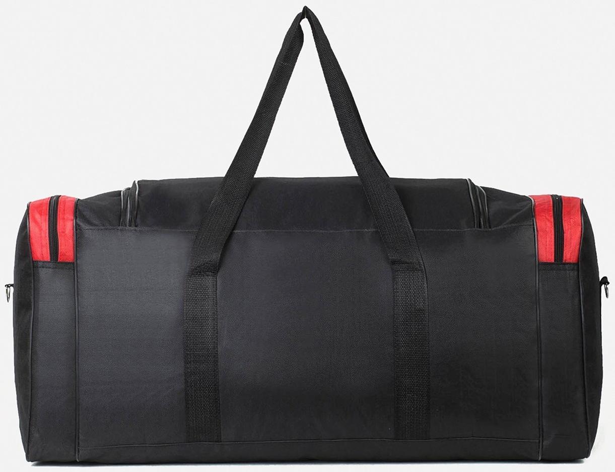 Сумка спортивная, 3 отдела на молниях, наружный карман, длинный ремень, цвет чёрный/красный