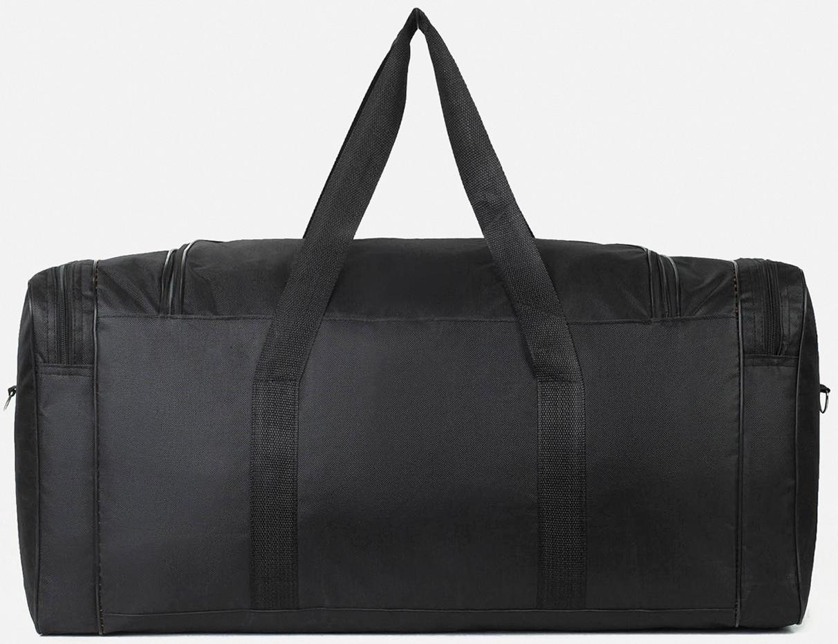 Сумка спортивная, 3 отдела на молниях, наружный карман, длинный ремень, цвет чёрный