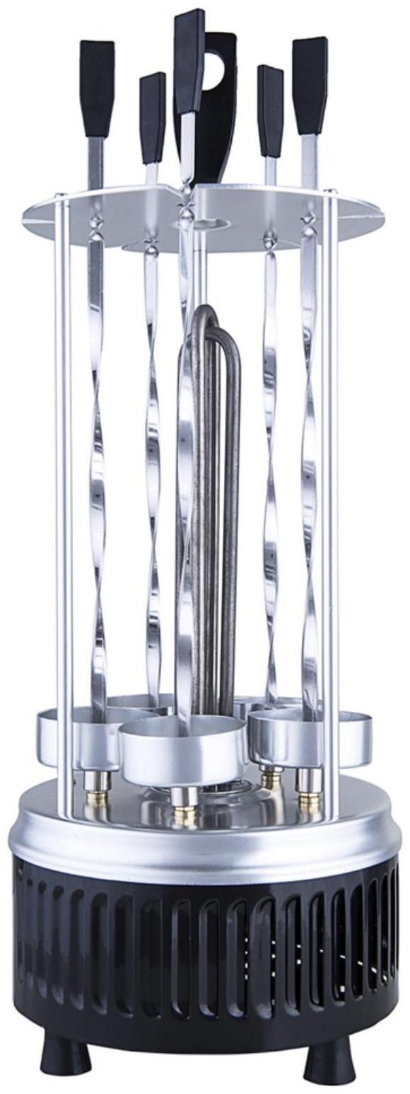 Электрошашлычница Kitfort KT-1405, 900 Вт, 5 шампуров, серебристая