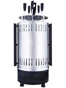 Электрошашлычница Kitfort KT-1405, 900 Вт, 5 шампуров, серебристая