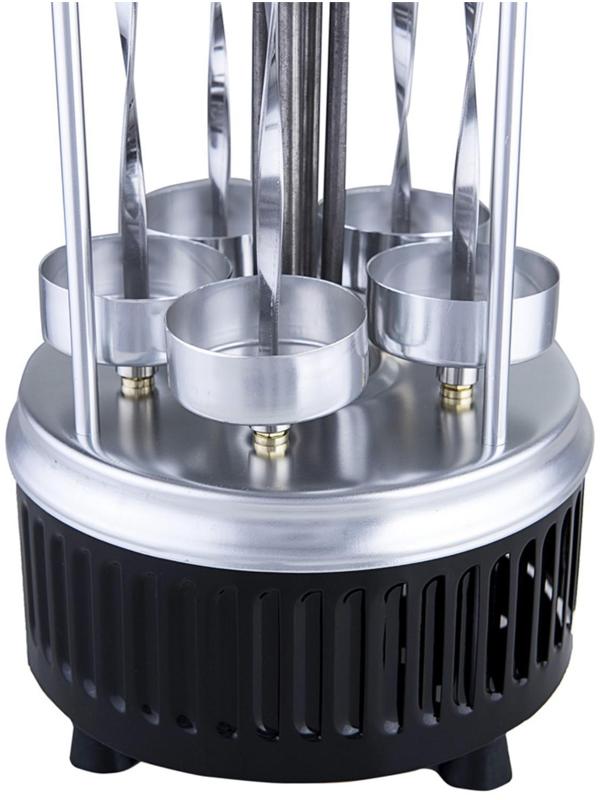 Электрошашлычница Kitfort KT-1405, 900 Вт, 5 шампуров, серебристая