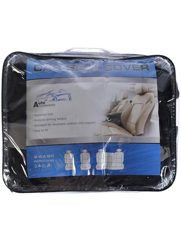 Авточехлы универсальные 9 предметов, черные - серые вставки, М5, Lines series