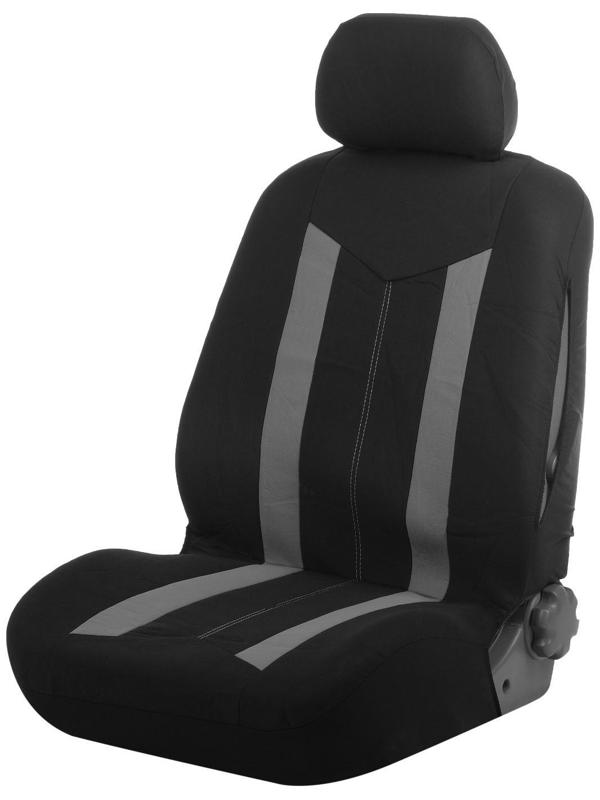 Авточехлы универсальные 9 предметов, черные - серые вставки, М5, Lines series