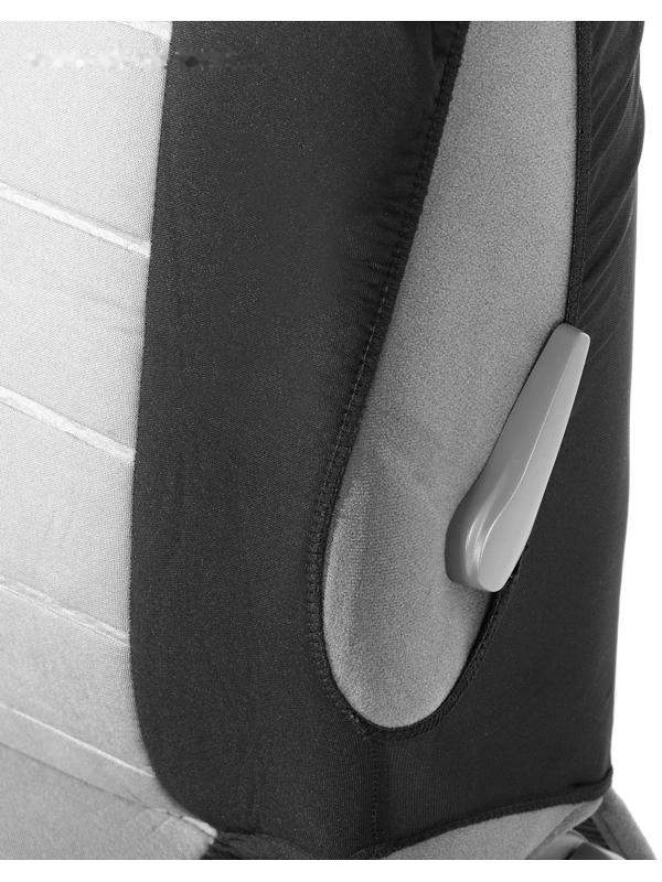 Авточехлы универсальные 9 предметов, черные - серые вставки, М5, Lines series