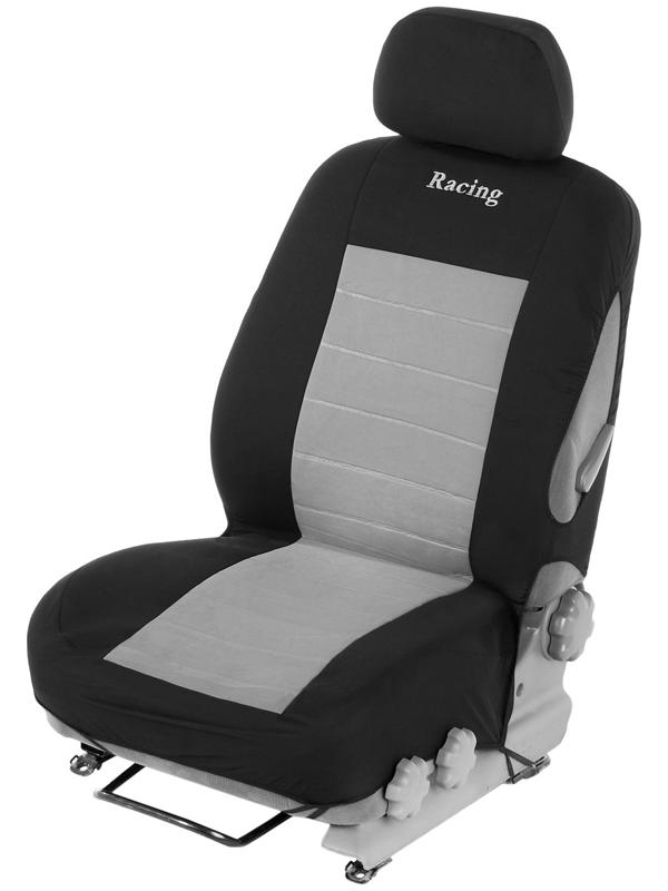 Авточехлы универсальные 9 предметов, черные - серые вставки, М5, Lines series