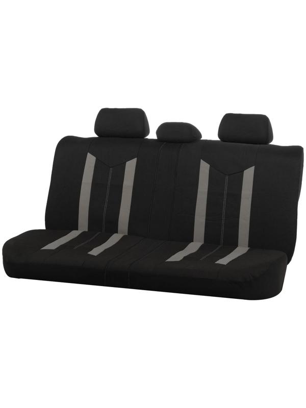 Авточехлы универсальные 9 предметов, черные - серые вставки, М5, Lines series