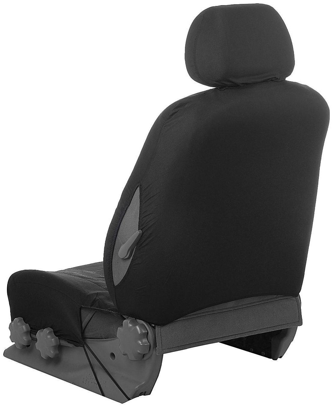 Авточехлы универсальные 9 предметов, черные - синяя нить, М5, Classic series