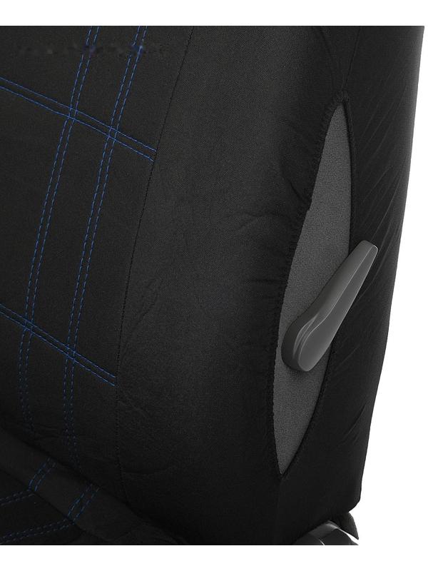 Авточехлы универсальные 9 предметов, черные - синяя нить, М5, Classic series