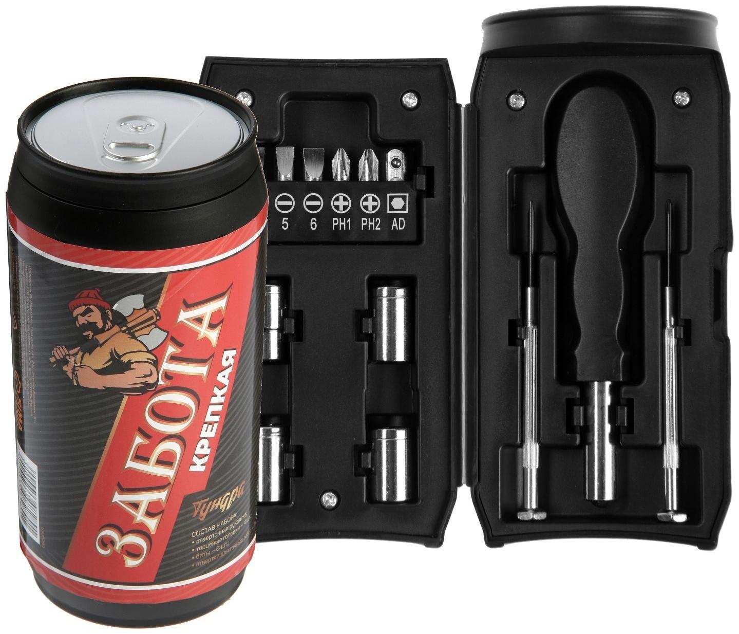 Набор инструментов ТУНДРА, подарочный пластиковый кейс 