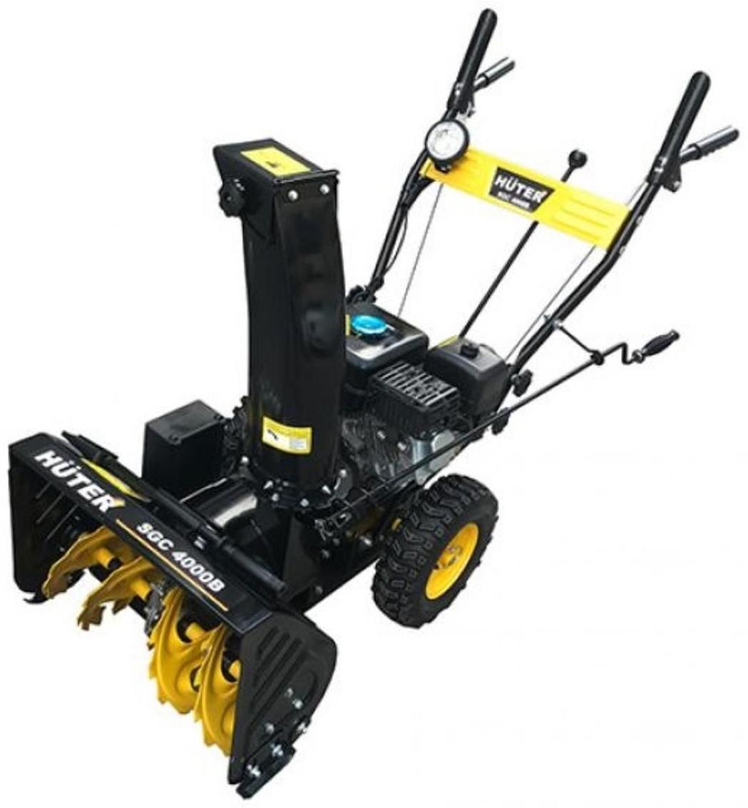 Снегоуборщик Huter SGC 4000B, 4Т, 4000 Вт, 6.5 л.с., самоходный, фара, аккумулятор, ск. 4/2