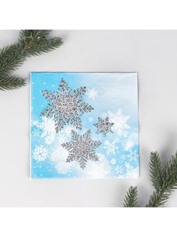 Салфетки бумажные «Снежинки», 33х33 см, набор 12 шт.