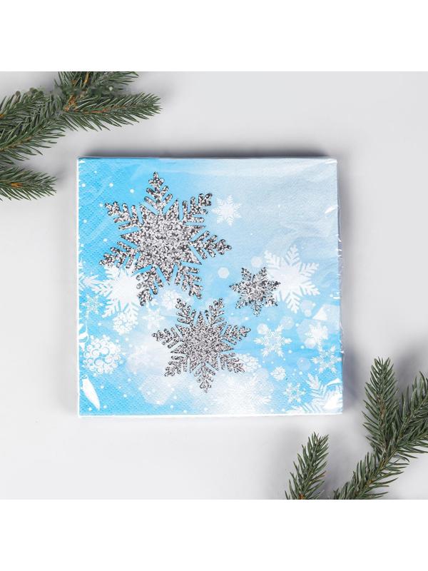Салфетки бумажные «Снежинки», 33х33 см, набор 12 шт.