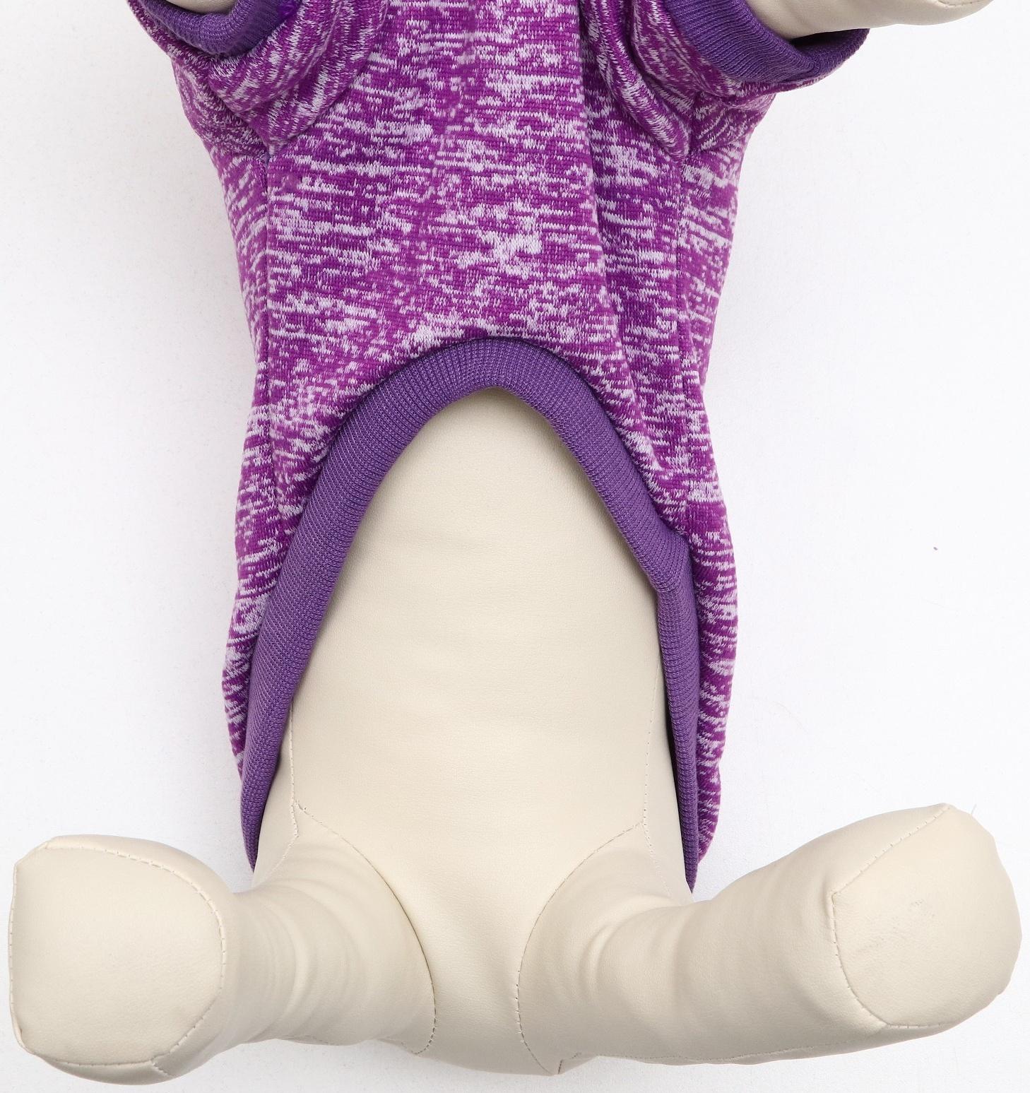 Свитер меланжевый, размер XS  (ДС 14, ОШ 23, ОГ 22 см), фиолетовый