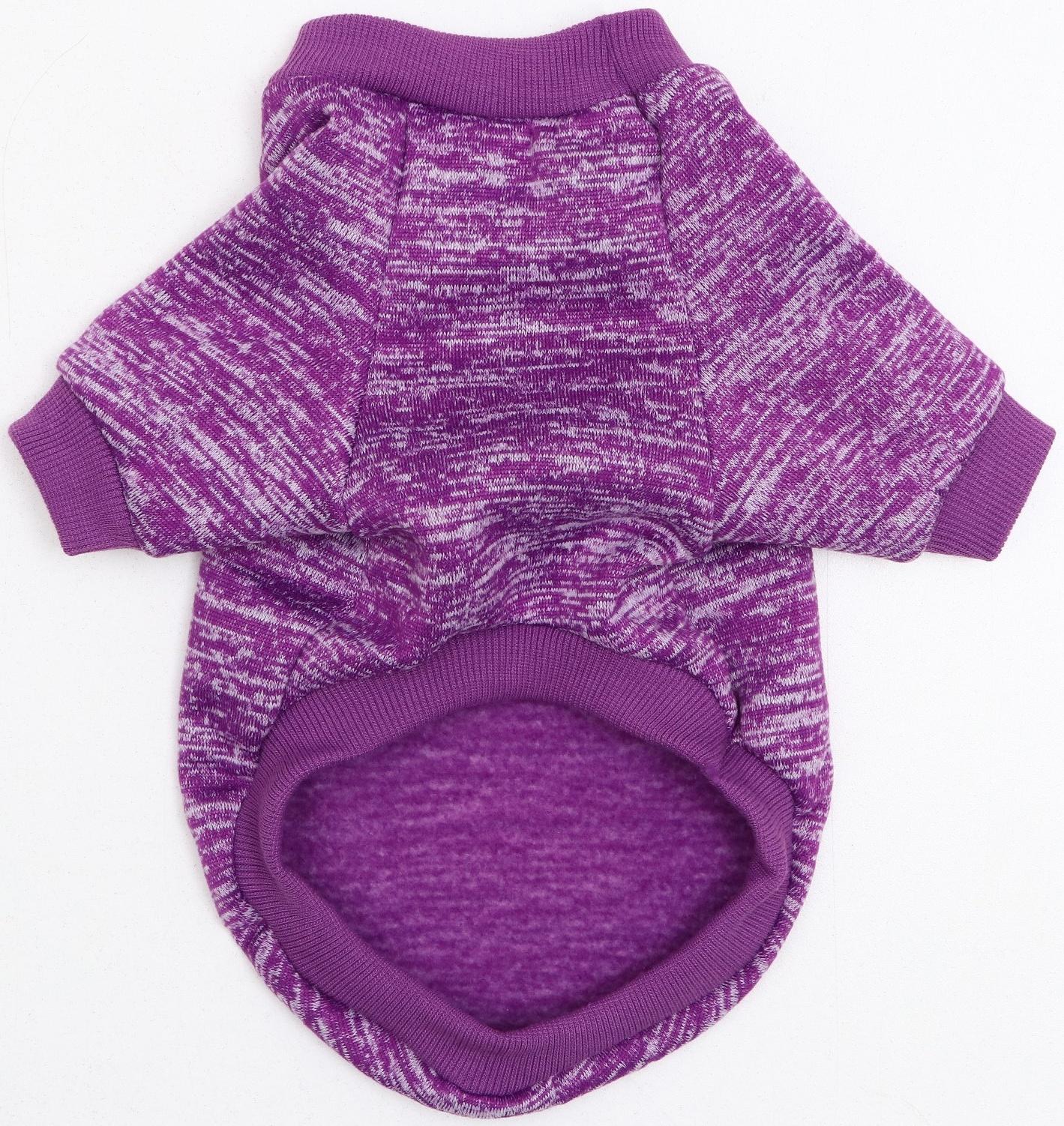 Свитер меланжевый, размер XS  (ДС 14, ОШ 23, ОГ 22 см), фиолетовый