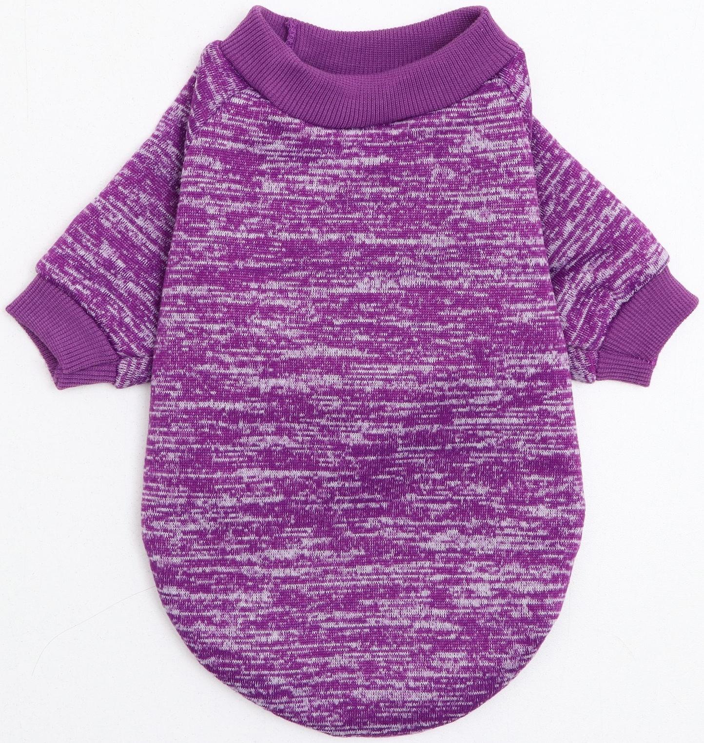 Свитер меланжевый, размер XS  (ДС 14, ОШ 23, ОГ 22 см), фиолетовый