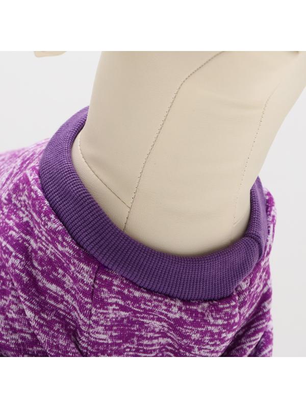 Свитер меланжевый, размер XS  (ДС 14, ОШ 23, ОГ 22 см), фиолетовый