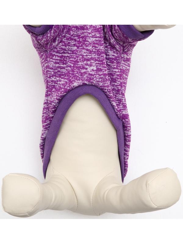 Свитер меланжевый, размер XS  (ДС 14, ОШ 23, ОГ 22 см), фиолетовый