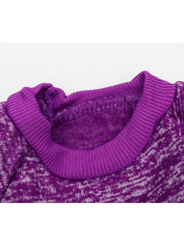 Свитер меланжевый, размер XS  (ДС 14, ОШ 23, ОГ 22 см), фиолетовый
