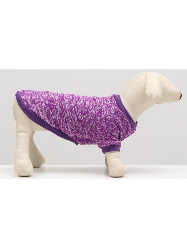 Свитер меланжевый, размер XS  (ДС 14, ОШ 23, ОГ 22 см), фиолетовый