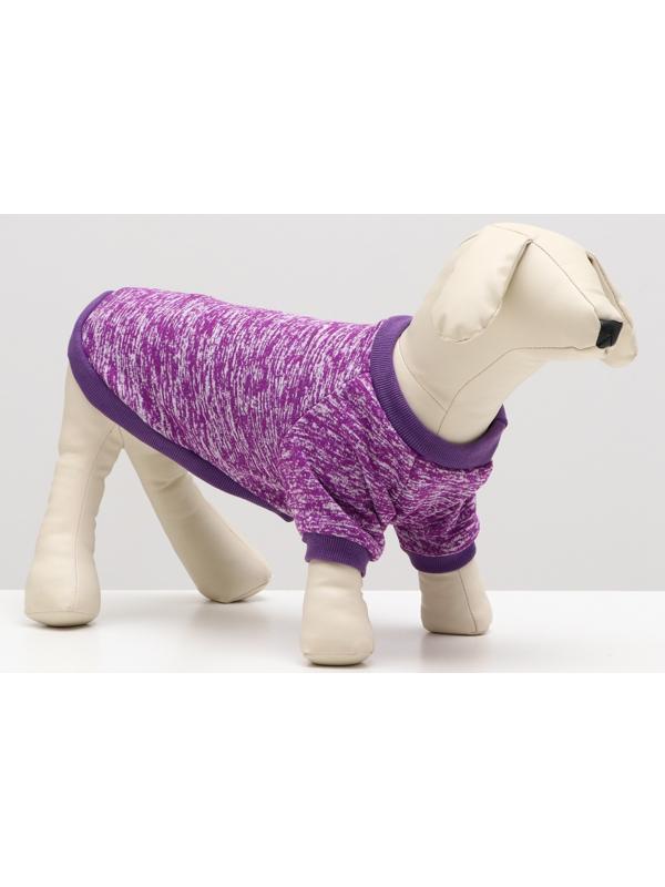 Свитер меланжевый, размер XS  (ДС 14, ОШ 23, ОГ 22 см), фиолетовый