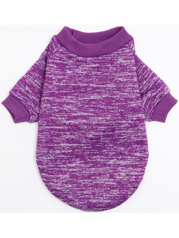 Свитер меланжевый, размер XS  (ДС 14, ОШ 23, ОГ 22 см), фиолетовый