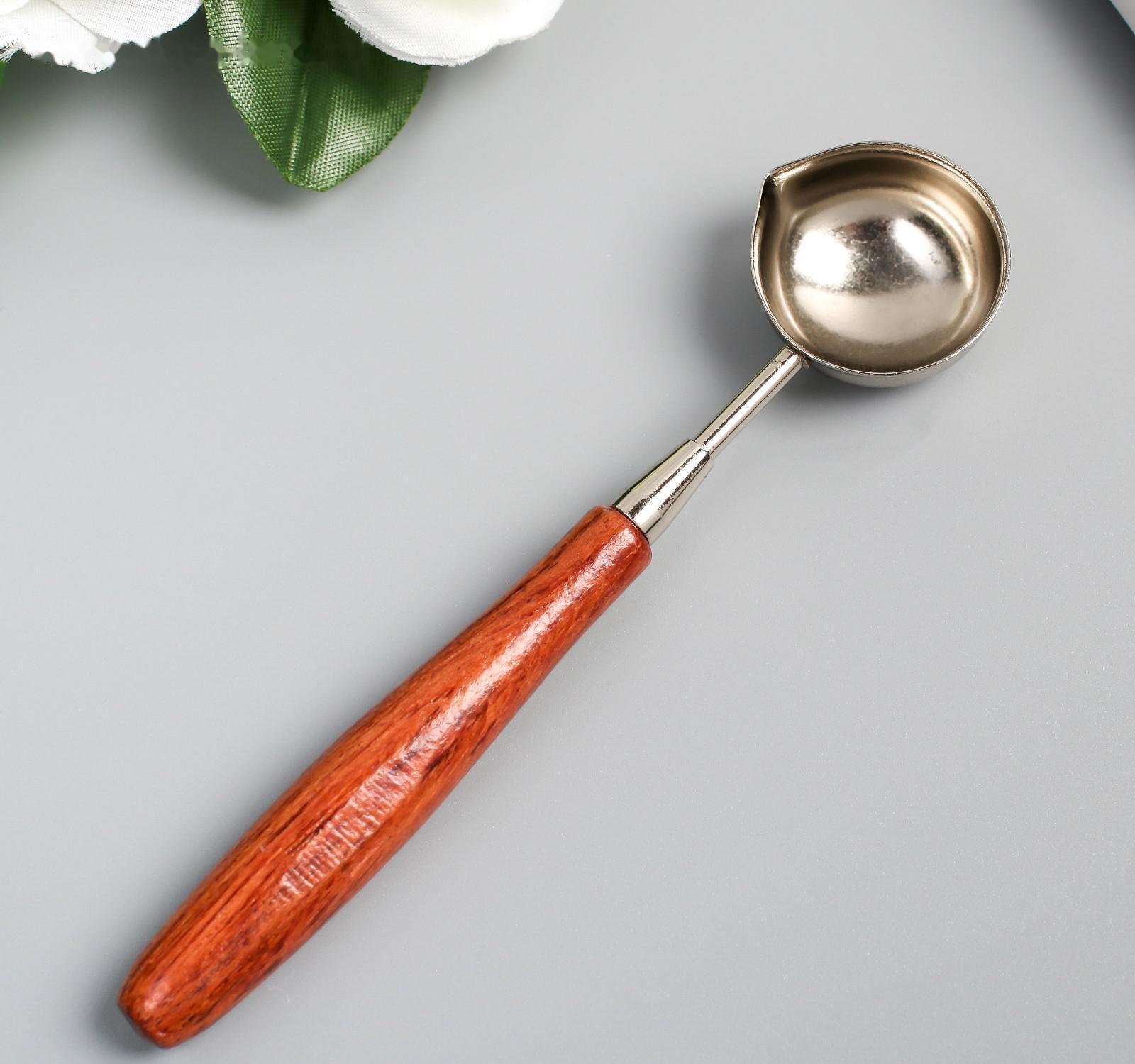 Ложка для плавления сургуча металл, дерево 11 гр 12х2,8 см