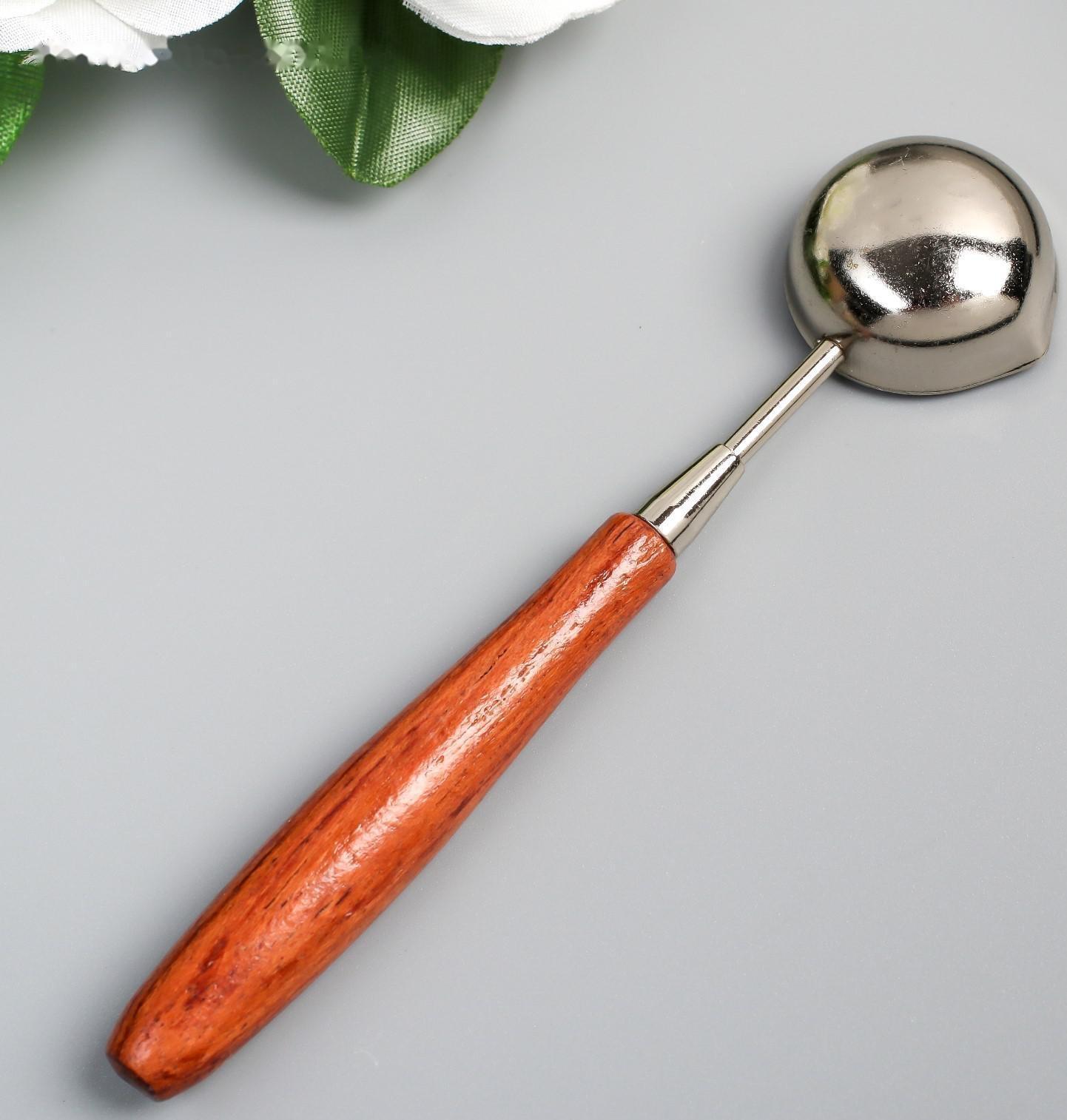 Ложка для плавления сургуча металл, дерево 11 гр 12х2,8 см