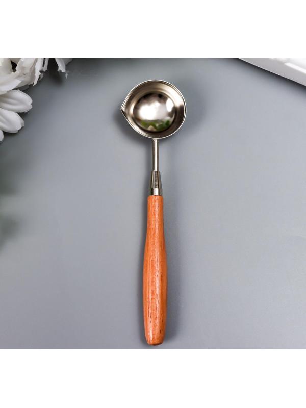 Ложка для плавления сургуча металл, дерево 11 гр 12х2,8 см