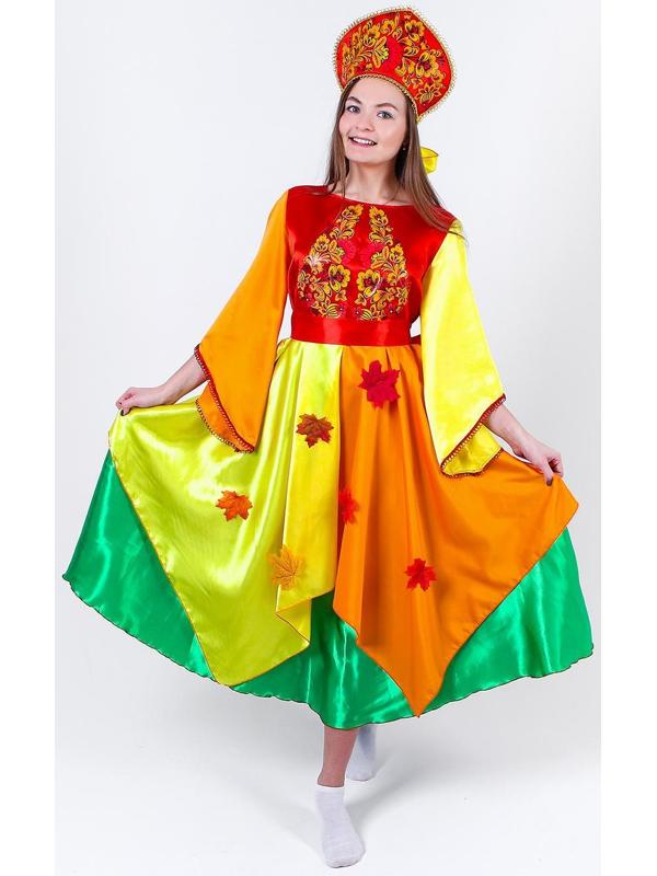 Карнавальный костюм «Осень», платье, кокошник, р. 50-52
